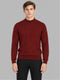 Men Maroon Solid Turtle Neck Full Sleeve Pullover