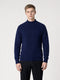 Men Blue Solid Turtle Neck Full Sleeve Pullover