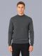 Men Grey Solid Turtle Neck Full Sleeve Pullover