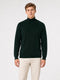Men Green Solid Turtle Neck Full Sleeve Pullover