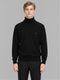 Men Black Solid Turtle Neck Full Sleeve Pullover