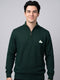 Men Green Solid High Neck Full Sleeve Pullover