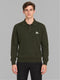 Men Green Solid Polo Collar Full Sleeve Winter T-Shirt