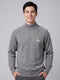 Men Grey Solid Turtle Neck Full Sleeve Pullover