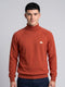 Men Orange Solid Turtle Neck Full Sleeve Pullover