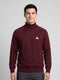 Men Red Solid Turtle Neck Full Sleeve Pullover