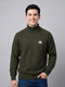 Men Green Solid Turtle Neck Full Sleeve Pullover