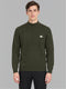 Men Green Solid Turtle Neck Full Sleeve Pullover