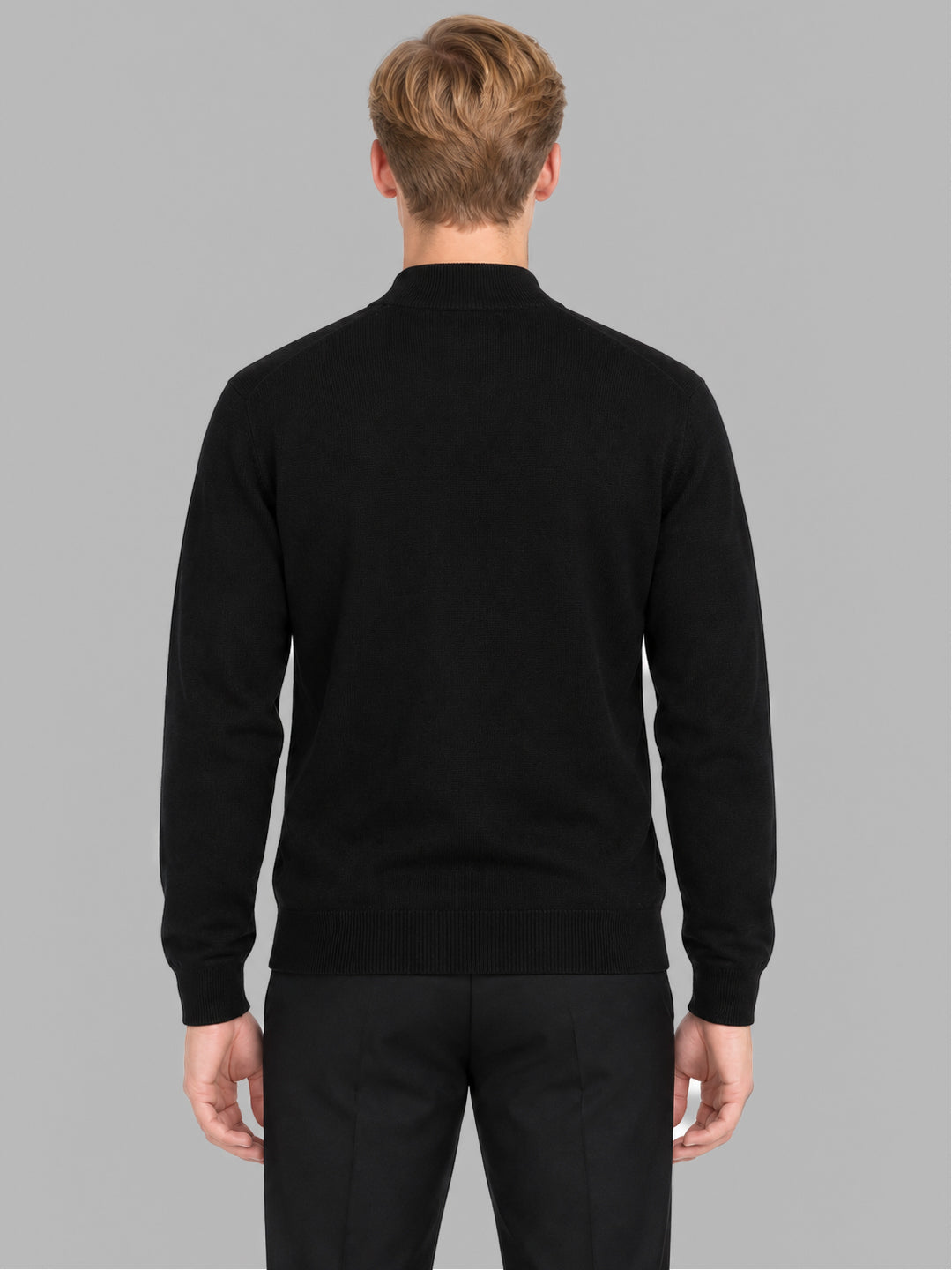 Men Black Solid Turtle Neck Full Sleeve Pullover