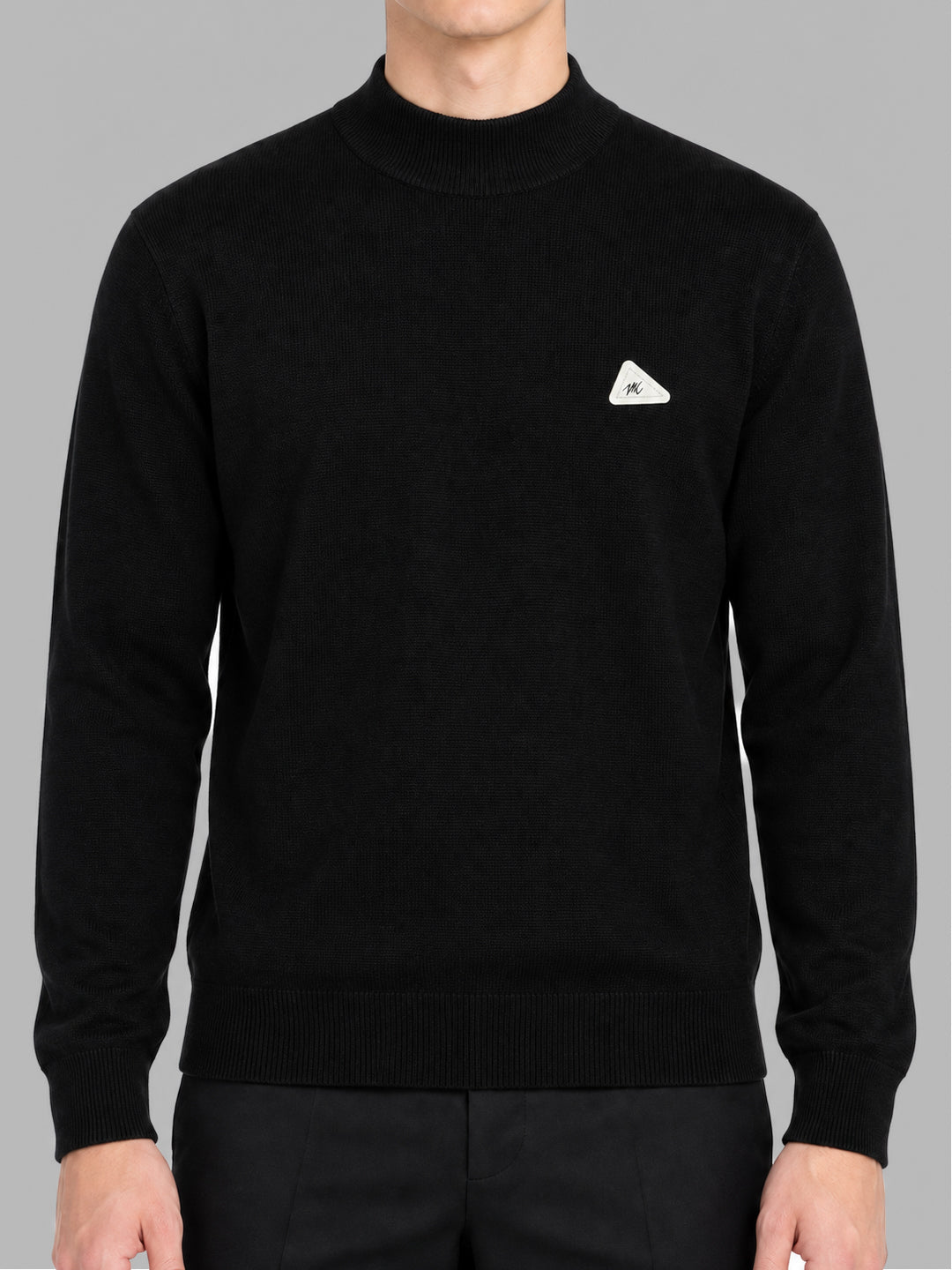 Men Black Solid Turtle Neck Full Sleeve Pullover