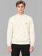 Men Cream Solid Turtle Neck Full Sleeve Pullover