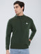 Men Green Solid Turtle Neck Full Sleeve Pullover