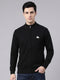 Men Black Solid Turtle Neck Full Sleeve Pullover