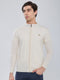 Men Cream Solid Turtle Neck Full Sleeve Pullover