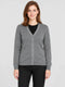 Women Grey Solid V Neck Full Sleeve Cardigan