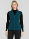 Women Teal Blue Solid V Neck Sleeveless Cardigan