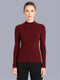 Women Maroon Solid High Neck Full Sleeve Sceavy