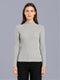 Women Grey Solid High Neck Full Sleeve Sceavy