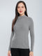 Women Grey Solid Turtle Neck Full Sleeve Sceavy