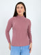 Women Light Pink Solid Turtle Neck Full Sleeve Sceavy