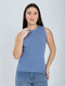 Women Blue Solid Turtle Neck Full Sleeve Sceavy