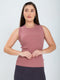 Women Light Pink Solid Round Neck Sleeveless Sceavy