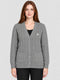 Women Grey Self Design V Neck Full Sleeve Cardigan