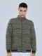 Men Grey Self Design Turtle Neck Full Sleeve Knitted Jacket