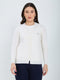 Women White Self Design V Neck Full Sleeve Cardigan