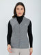 Women Grey Self Design V Neck Sleeveless Cardigan
