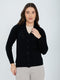 Women Black Self Design V Neck Full Sleeve Cardigan
