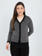 Women Black Geometric Block V Neck Full Sleeve Cardigan