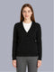Women Black Solid V Neck Full Sleeve Cardigan