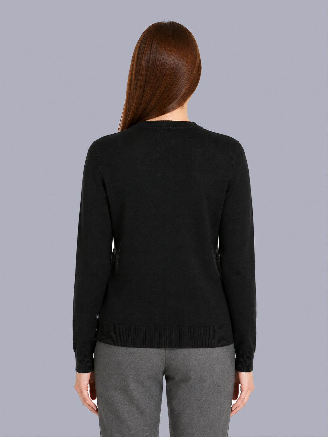 Women Black Solid V Neck Full Sleeve Cardigan