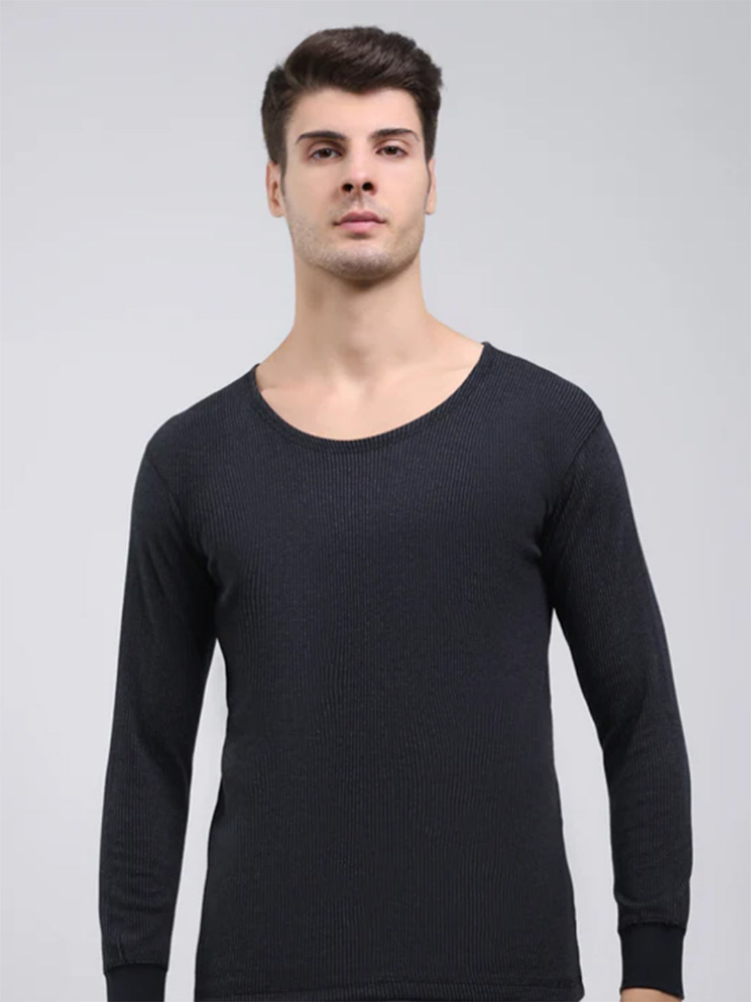 Monte Carlo Men Solid Round Neck Full Sleeve Thermal Vest