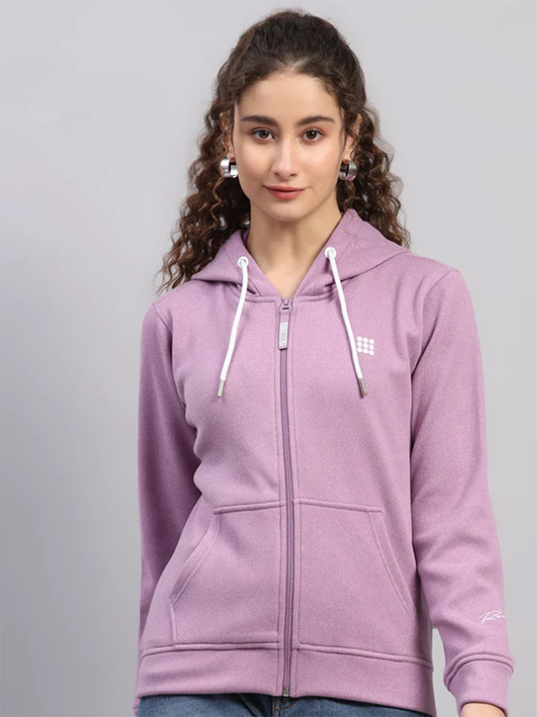 Monte Carlo Women Solid Hooded Full Sleeve Sweatshirt