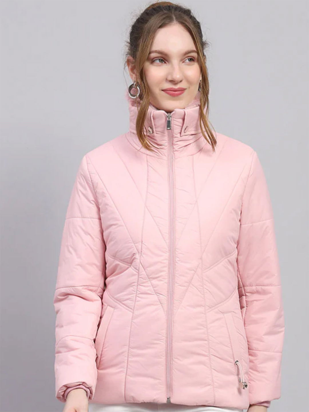 Monte Carlo Women Solid High Neck Full Sleeve Puffer Jacket