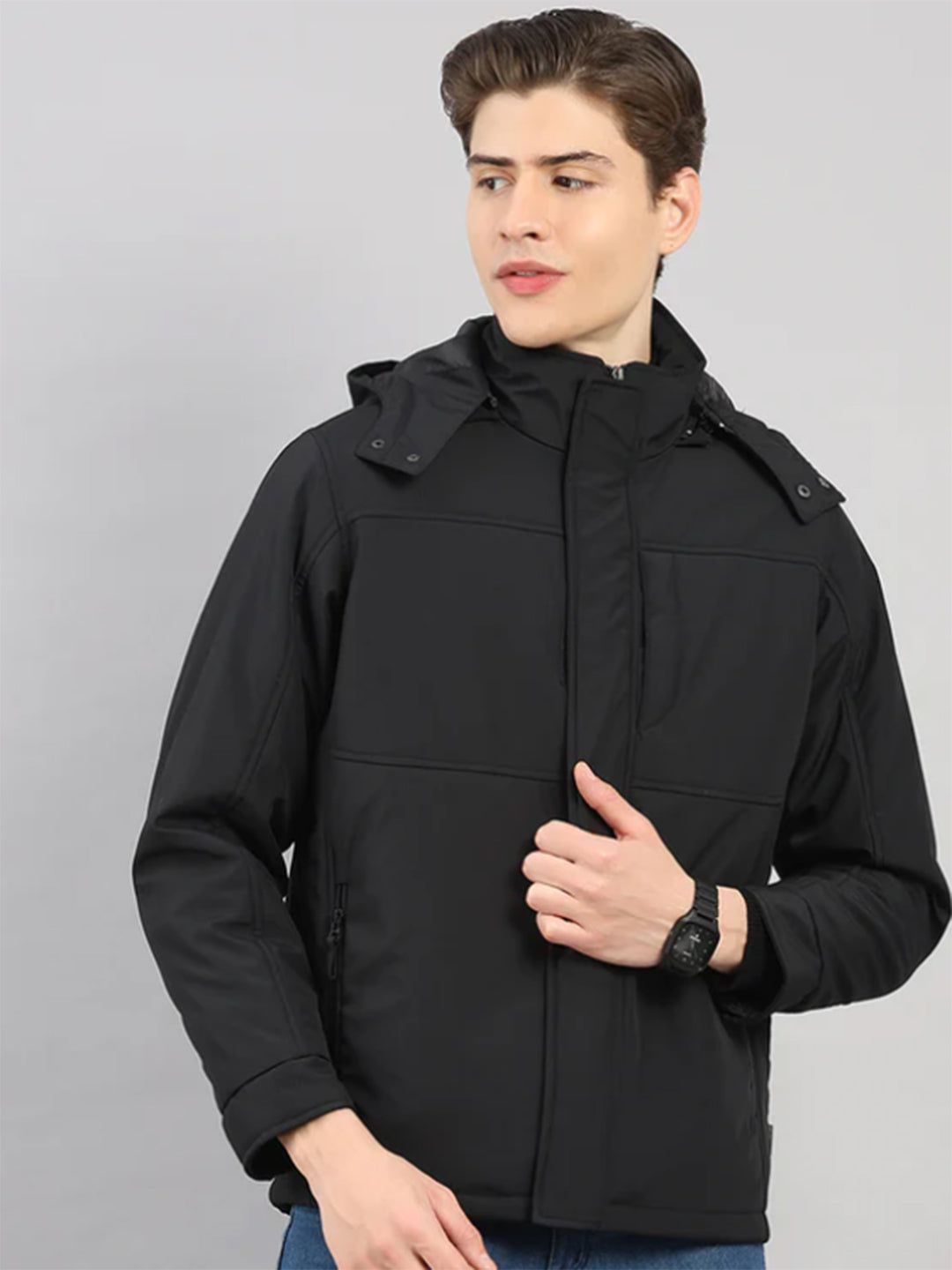 Monte Carlo Men Solid Hooded Full Sleeve Puffer Jacket
