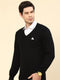 Monte Carlo Men Solid V Neck Full Sleeve Pullover