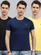 Monte Carlo Men Solid Round Neck Half Sleeve T-Shirt (Pack of 3)