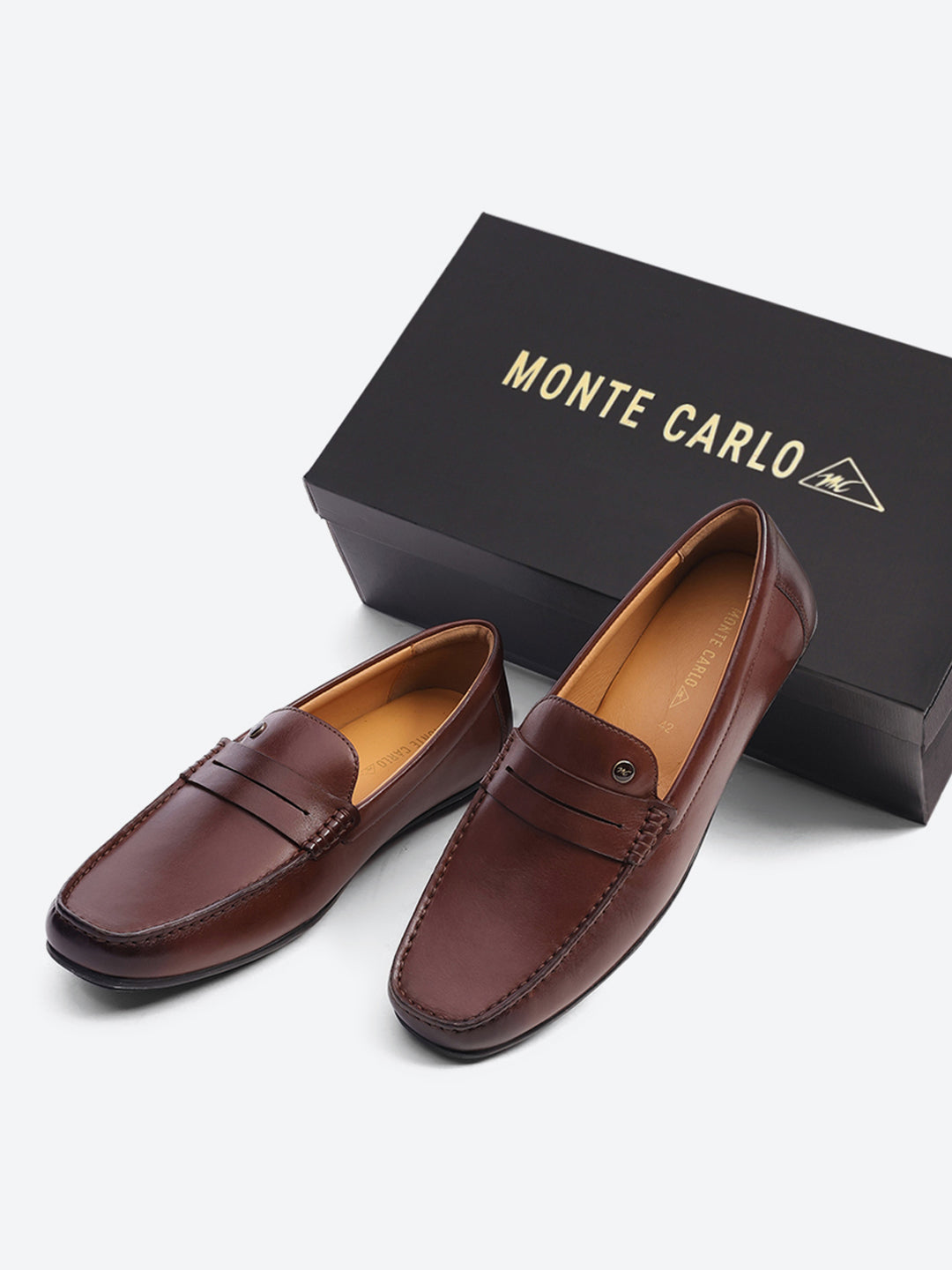 Men Brown Slip on Genuine Leather Loafers