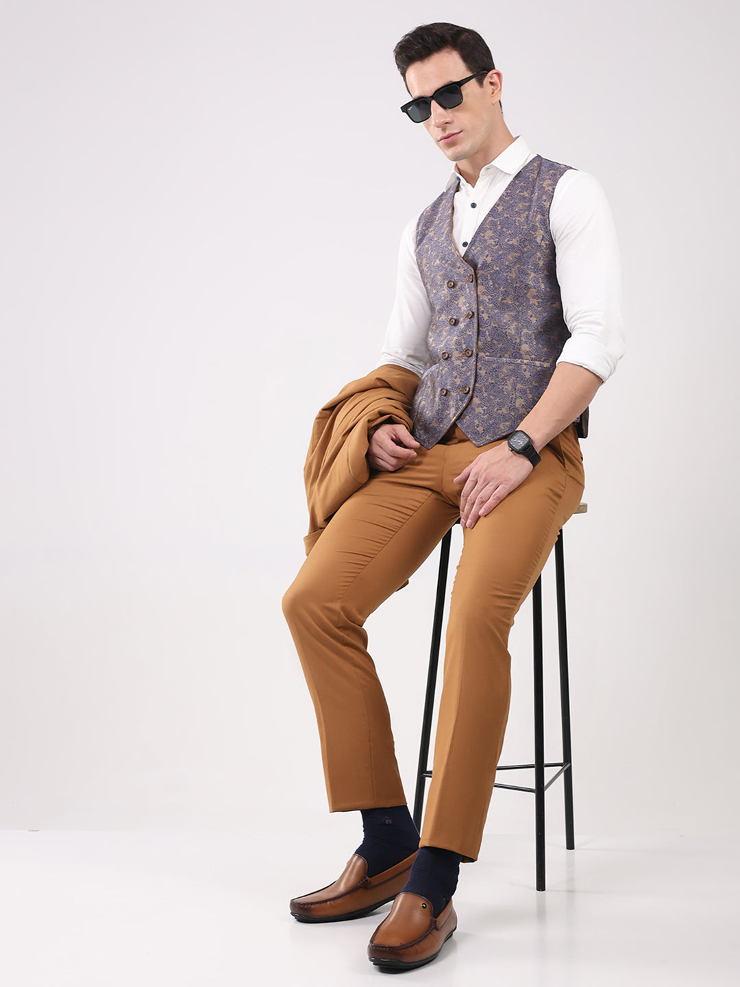 Men Tan Slip on Genuine Leather Loafers