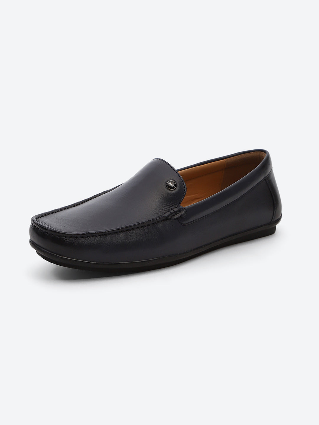 Men Dark Blue Slip on Genuine Leather Loafers