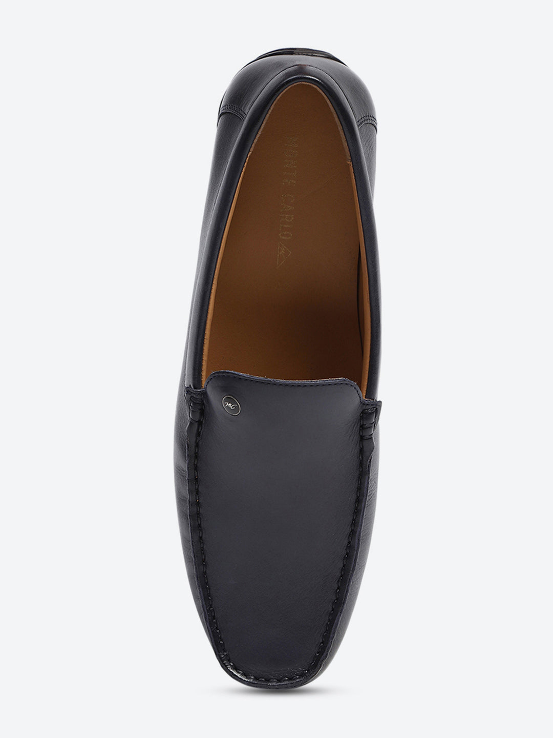 Men Dark Blue Slip on Genuine Leather Loafers