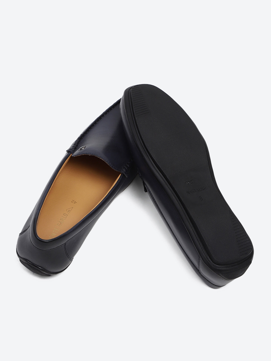 Men Dark Blue Slip on Genuine Leather Loafers