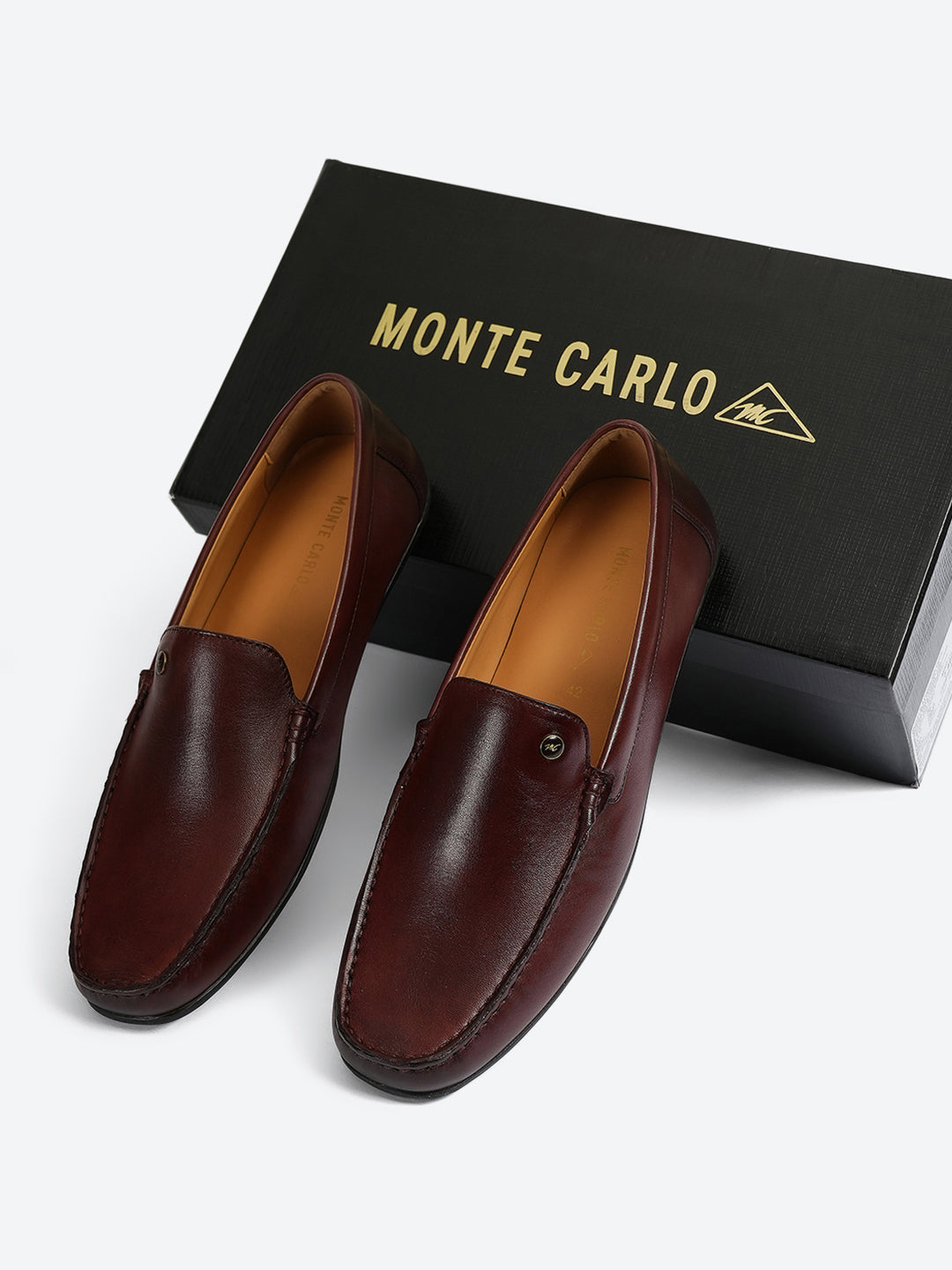 Men Cherry Slip on Genuine Leather Loafers