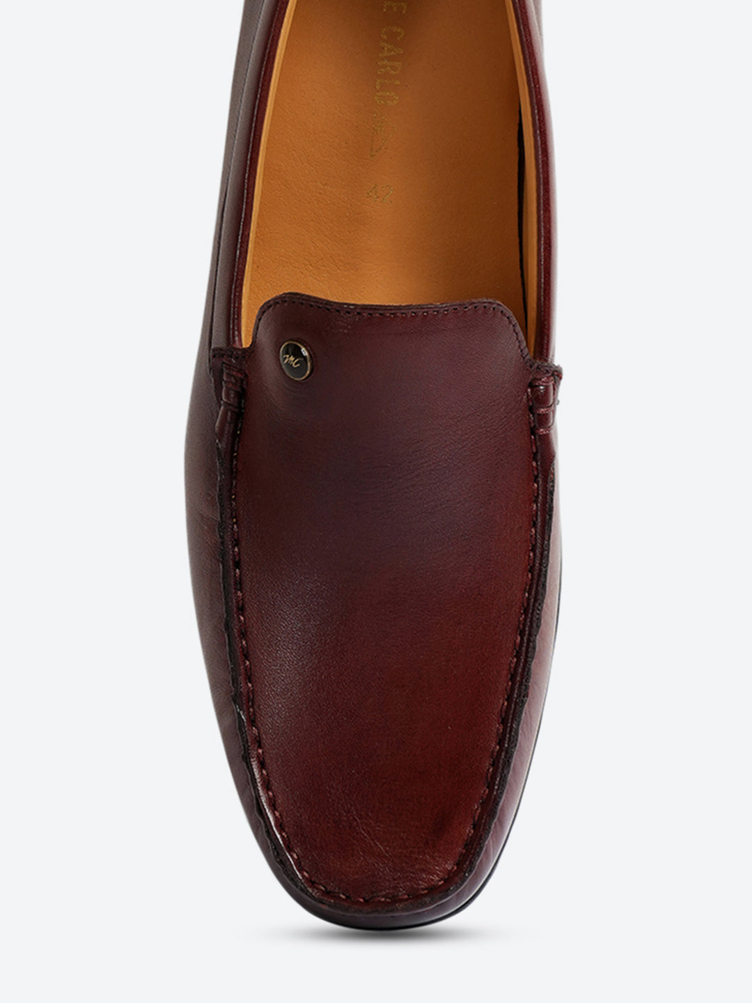 Men Cherry Slip on Genuine Leather Loafers