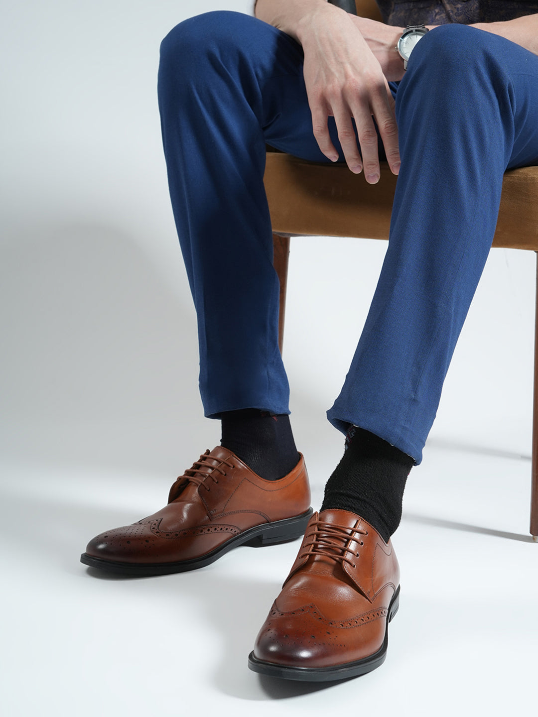 Monte Carlo Tan Formal Brogue Lace Up Shoes for Men