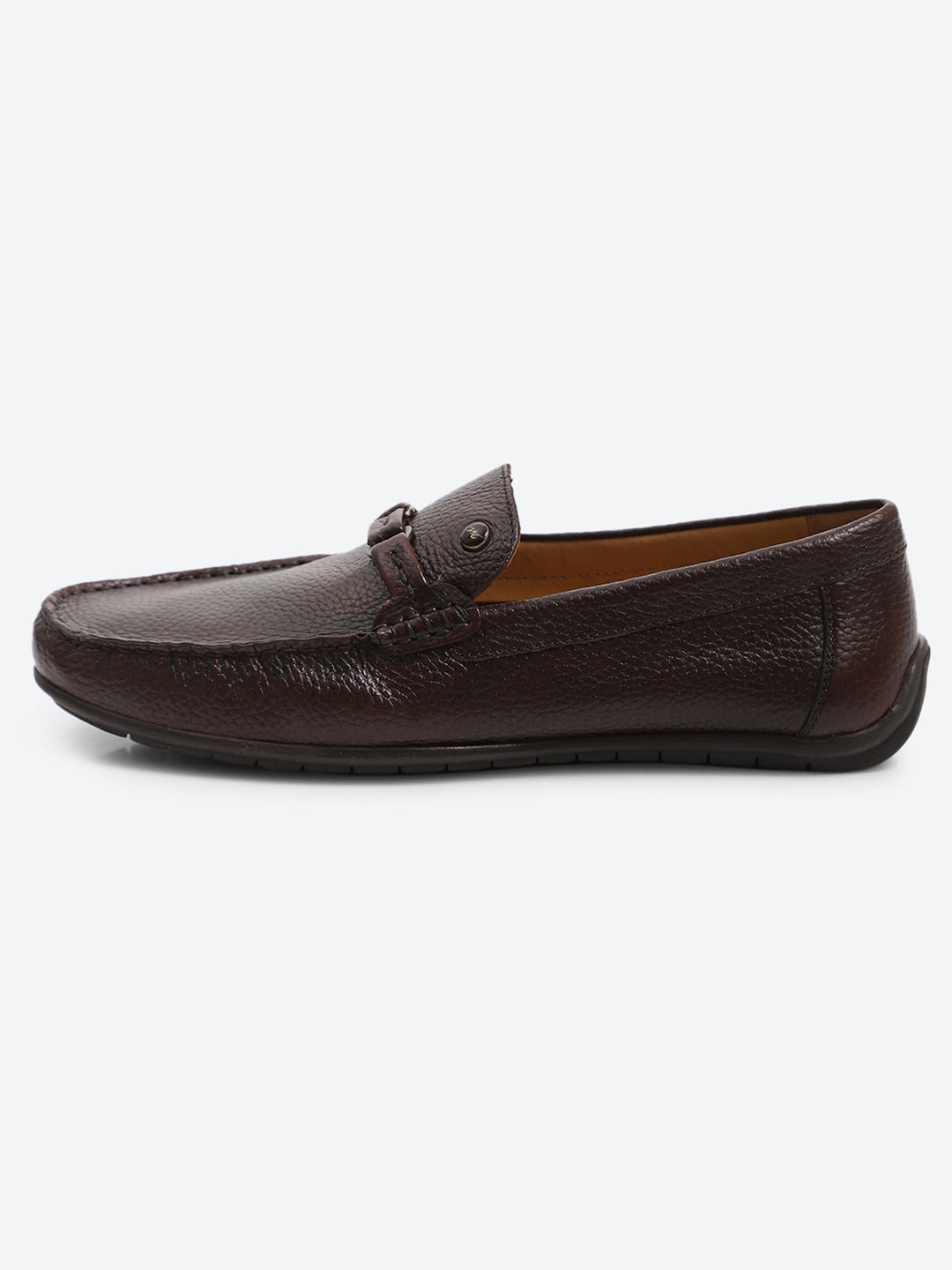 Men Brown Slip on Genuine Leather Loafers