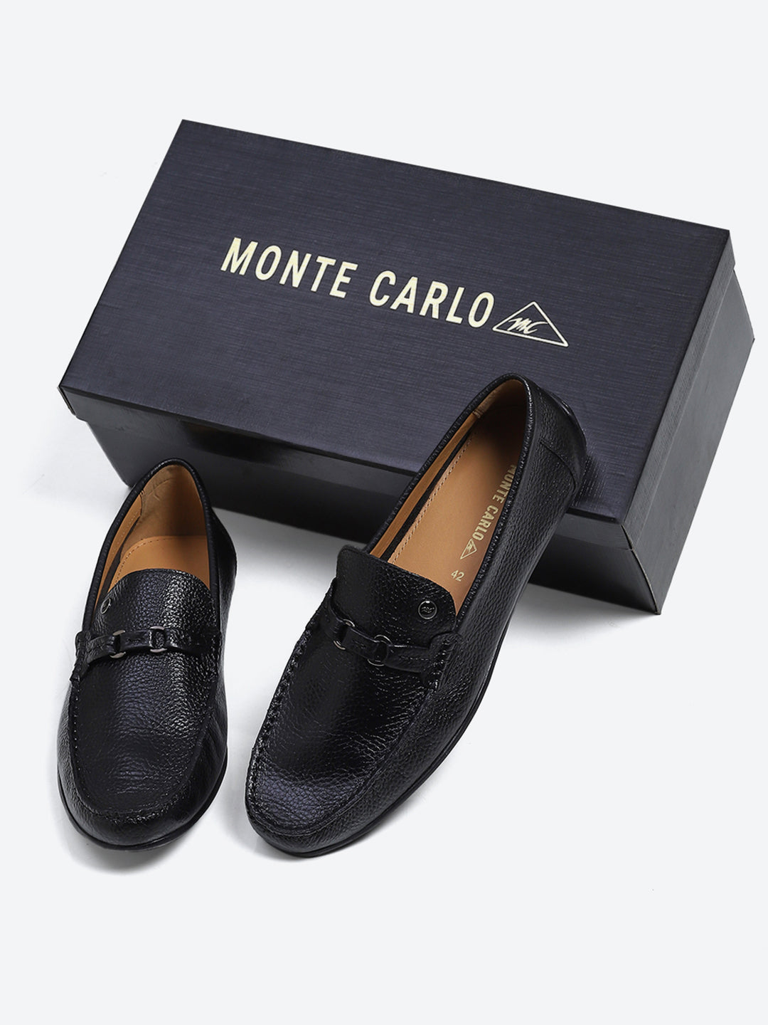 Men Black Slip on Genuine Leather Loafers